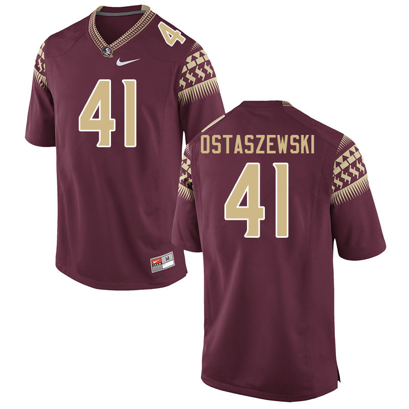 Men #41 Ben Ostaszewski Florida State Seminoles College Football Jerseys Sale-Garnet